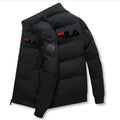 Casaco curto masculino grosso e quente para outono e inverno, jaqueta casual masculina estampada com zíper à prova de vento para atividades ao ar livre, tamanhos M-5XL.