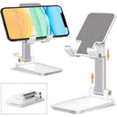 Suporte de mesa para celular compatível com iPhone, iPad e Xiaomi. Suporte universal ajustável para tablets e celulares.
