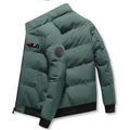 Casaco curto masculino grosso e quente para outono e inverno, jaqueta casual masculina estampada com zíper à prova de vento para atividades ao ar livre, tamanhos M-5XL.