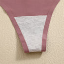 Conjunto de 4 calcinhas femininas ultrafinas e sem costura, invisíveis, fio dental sexy em seda gelada, cintura baixa, respiráveis, estilo biquíni, lingerie elástica.