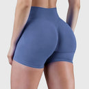 HISTELLO Shorts Esportivos Femininos Impacto Sem Costura Cintura Baixa Efeito Empina Bumbum Levanta Elástico Academia Ioga Treino Fitness Leggings Curtas