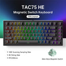 Teclado AKKO TAC75 HE com Switch Magnético, 75%, para Jogos, Resposta Rápida de 0,005mm, RGB 8K, com Fio, Personalizável para Esports.