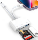Leitor de cartões multifuncional 3 em 1 USB/Tipo C com OTG, compatível com cartões SD e TF, leitor de cartões de memória USB para MacBook, laptop e Samsung.