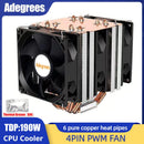 Cooler para CPU com 6 Heat Pipes, 4 Pinos PWM, Silencioso, para PC, Compatível com Intel LGA 1366 1700 1200 1150 1151 1155 2011 X79 X99 AM3 AM4 AM5