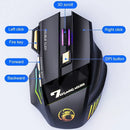 Mouse Gamer Sem Fio USB IMICE GW-X7 3200DPI Modo Duplo Recarregável 7 Teclas 2.4Ghz Silencioso Bluetooth LED com Efeito de Respiração em 7 Cores