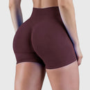 HISTELLO Shorts Esportivos Femininos Impacto Sem Costura Cintura Baixa Efeito Empina Bumbum Levanta Elástico Academia Ioga Treino Fitness Leggings Curtas