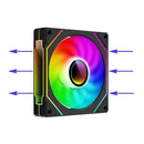 Ventoinha para CPU PRISM 4 PRO ARGB, 4 pinos PWM, silenciosa, para gabinete, 120 mm, espelhamento infinito, 5 V, 3 pinos, sincronização de luz da placa-mãe.