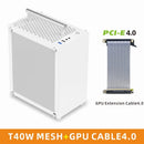 Gabinete METALFISH T40 Mini ITX de 7L com painel lateral em acrílico ou mesh e alça para transporte. Suporta fonte SFX e placa de vídeo de 206mm.