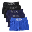 Conjunto de 5 Cuecas Boxer Masculinas Finas e Altamente Elásticas, Confortáveis, de Cor Lisa, Respiráveis e Lisas.